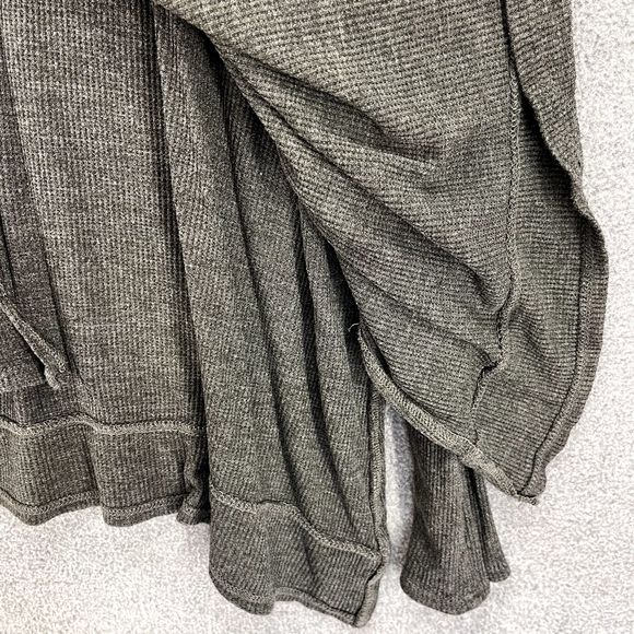 CY Fashion Sweater Womens Medium Gray Pullover tide up front waffle knit relaxed - Picture 8 of 14